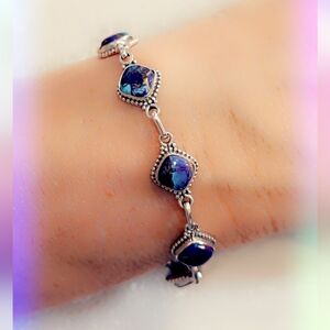 Spiny Oyster Turquoise 925 Sterling Silver Bracelet